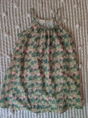 Zara Girls Collection-pineapple print pink halter sundress-size 7